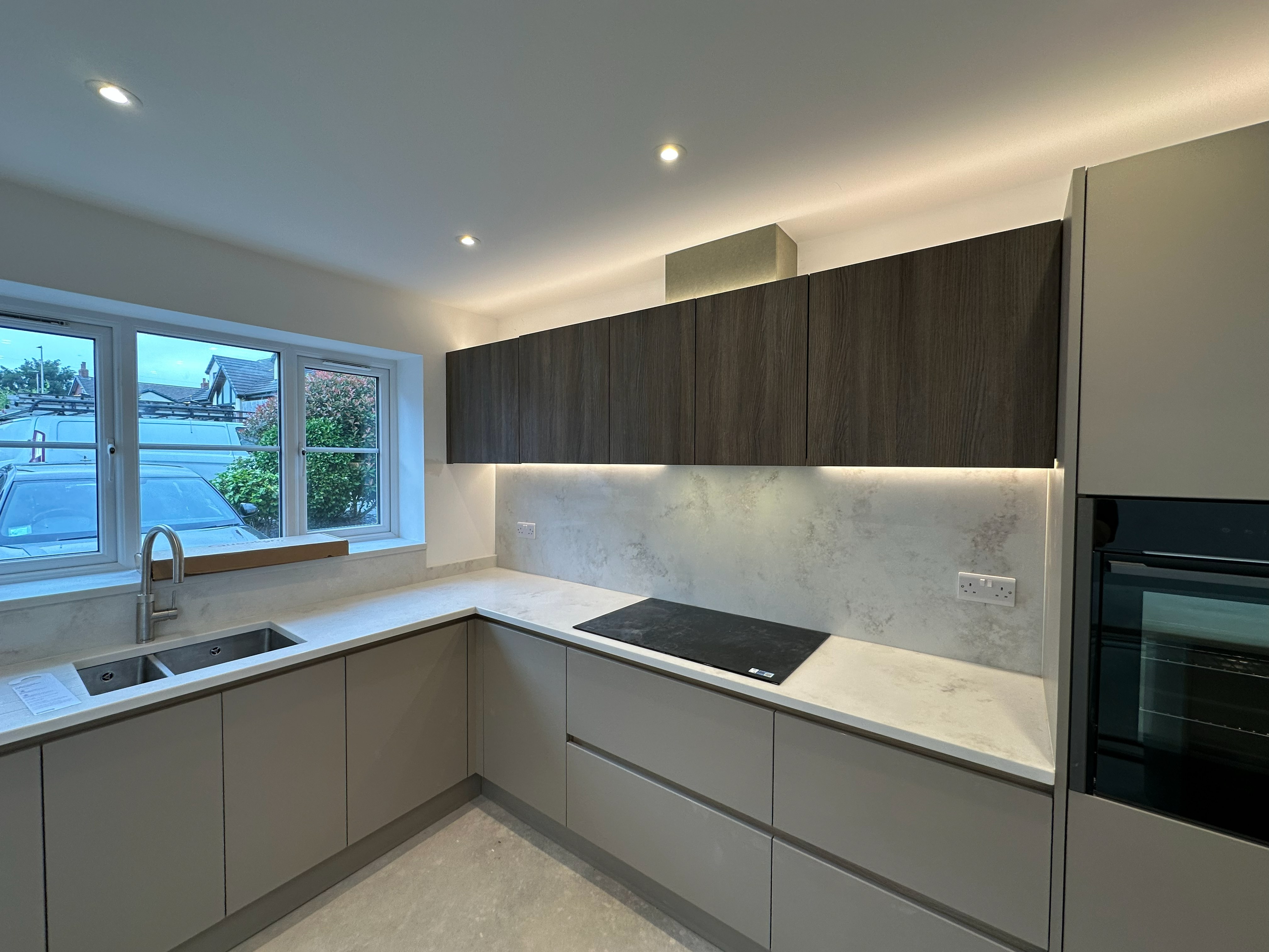 Completed kitchen lighting installation